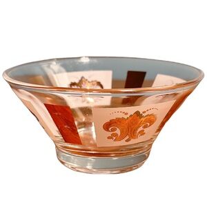 Vintage Anchor Hocking MCM Gold “Fleur de Lis” Replacement Small Dip Bowl 1960s